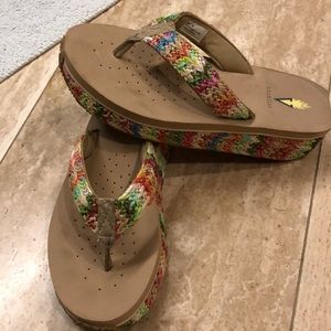 rainbow flip flops